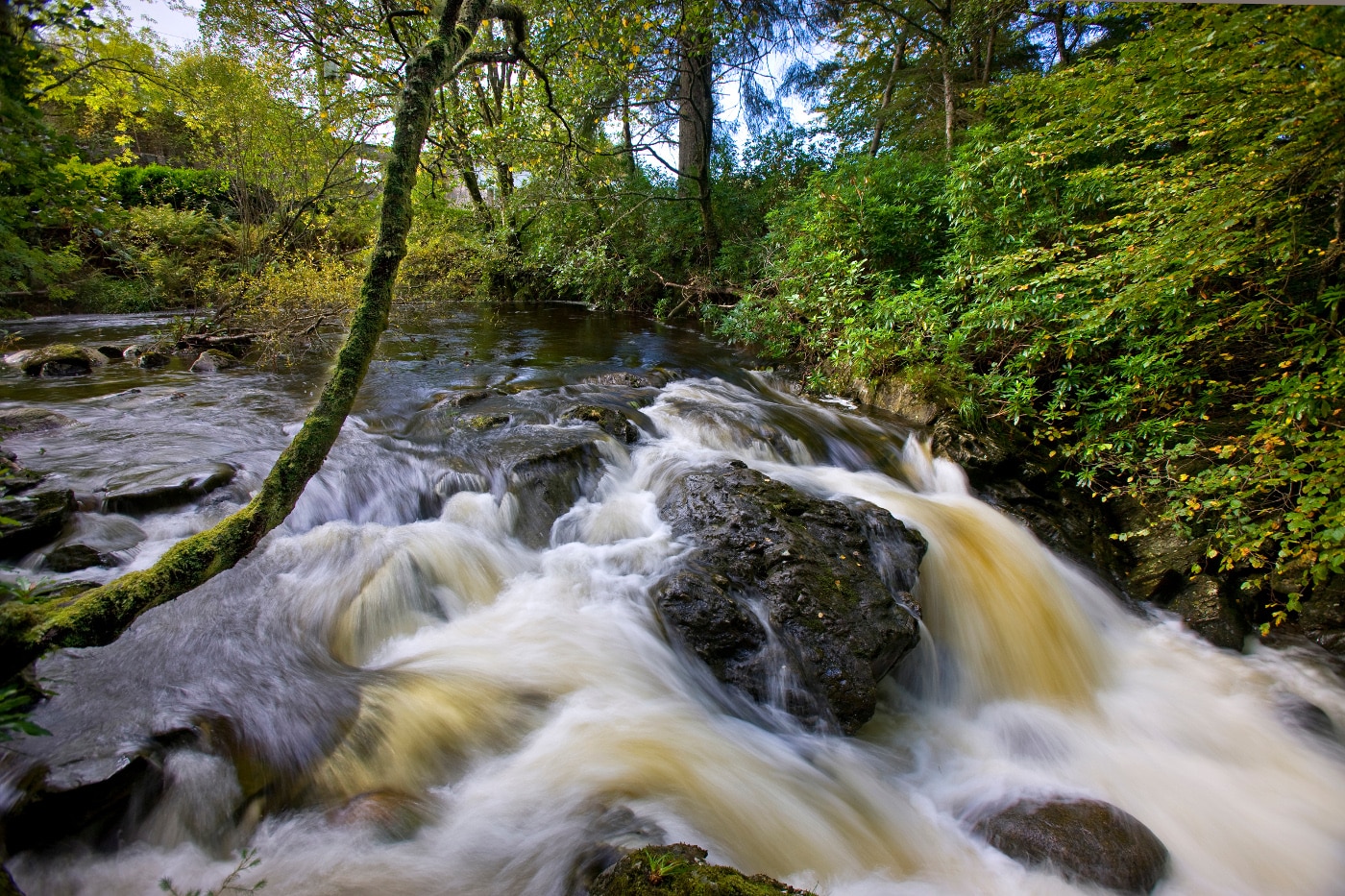 Waterfalls in Sutherlands grove Barcaldine forest Agyll